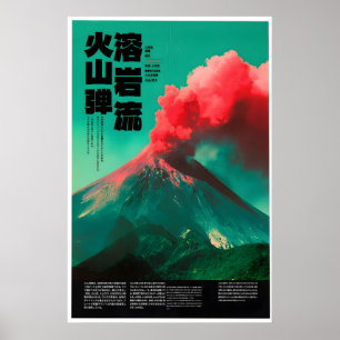 Poster Cartaz de Erupção Vulcânica – Educação Japonesa
