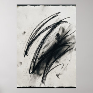 Poster Cartaz de Esboço de Carvão Abstrato Linha Gestua