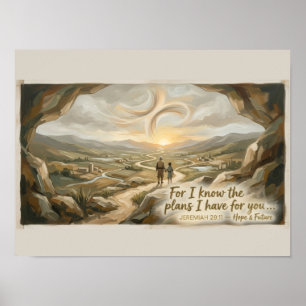 Poster Cartaz de Escritura de Jeremias 29:11 Parede Cri