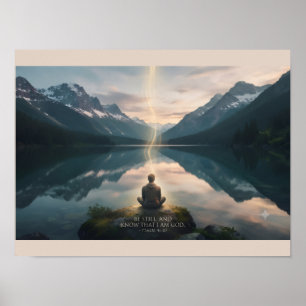 Poster Cartaz de Escritura do Salmo 46:10 KJV Arte Cris