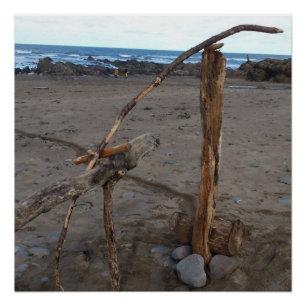 Pôster Cartaz de Escultura de Praia