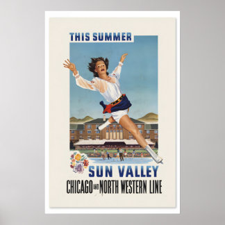 Poster Cartaz de Esportes de Inverno de Sun Valley Idaho