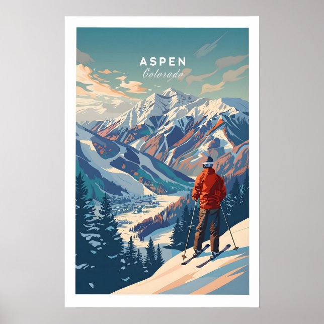 Poster Cartaz de Esqui Aspen 1 (Frente)