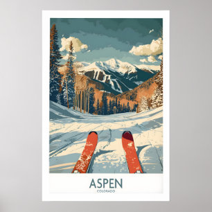 Poster Cartaz de Esqui Aspen - Colorado 1
