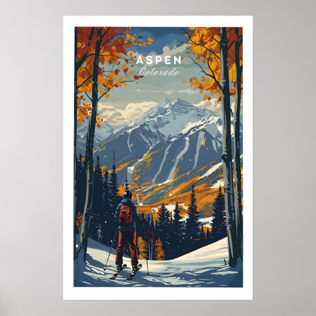 Poster Cartaz de Esqui Aspen Print 1 (Frente)