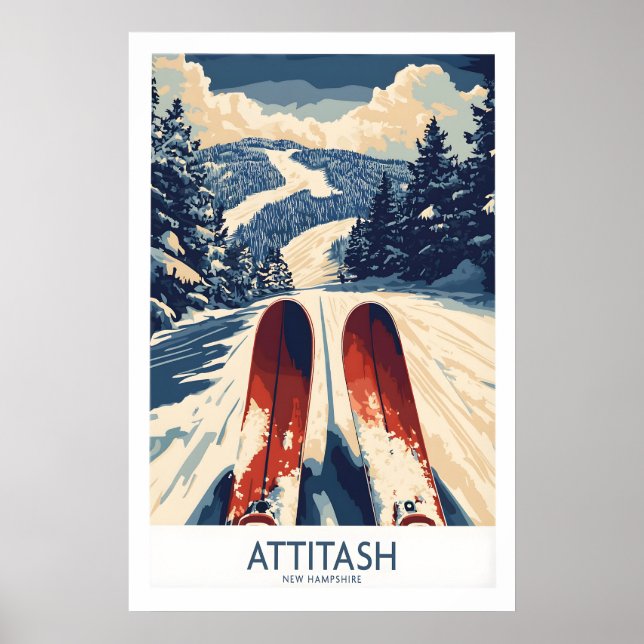 Poster Cartaz de Esqui Attitash 1 (Frente)