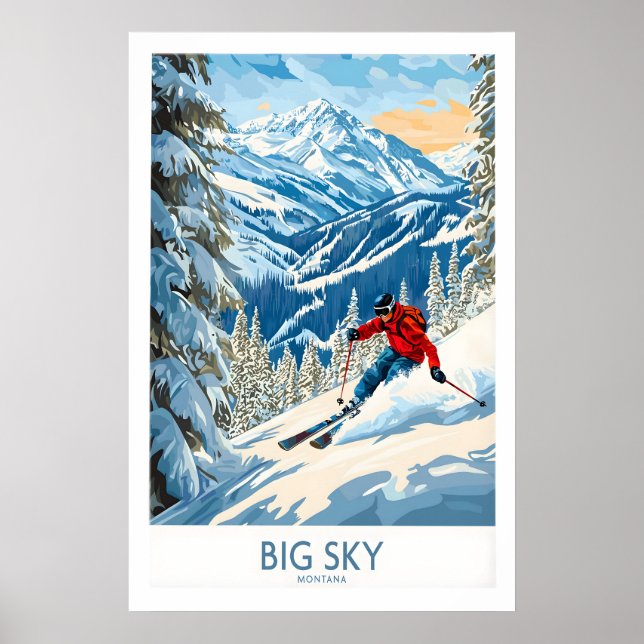 Poster Cartaz de Esqui Big Sky 1 (Frente)