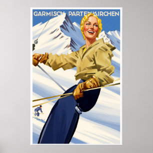 Poster Cartaz de Esqui da Alemanha