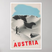 Cartaz de Esqui da Áustria Arte Austríaca Viagem V