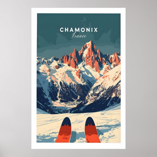 Poster Cartaz de Esqui de Chamonix 1 (Frente)