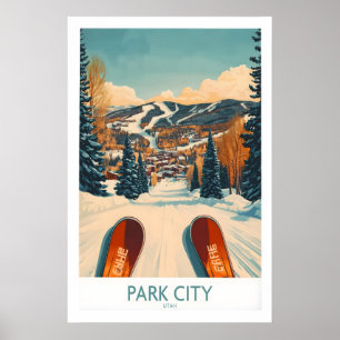 Poster Cartaz de Esqui de Esportes de Inverno Park City U