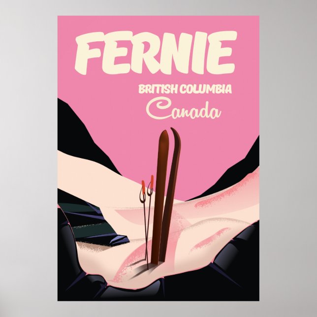 Poster Cartaz de esqui de Fernie British Columbia (Frente)