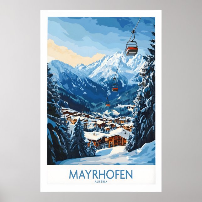 Poster Cartaz de Esqui de Mayrhofen 1 (Frente)