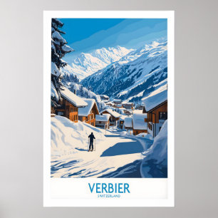 Poster Cartaz de Esqui de Verbier Suíça 1