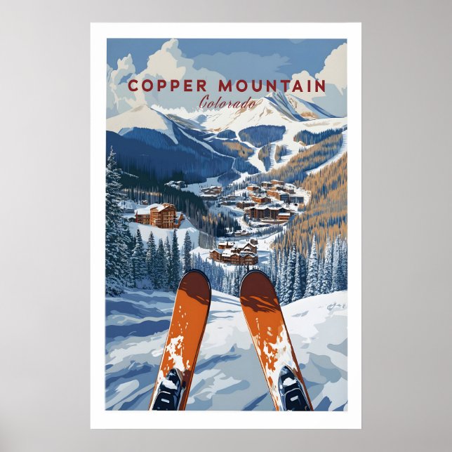Poster Cartaz de Esqui do Copper Mountain Vila de Esqui d (Frente)