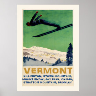 Poster Cartaz de esqui em Vermont 20x28