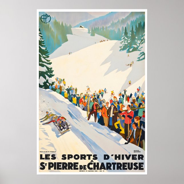 Poster Cartaz de Esqui Francês Saint Pierre de Chartreuse (Frente)