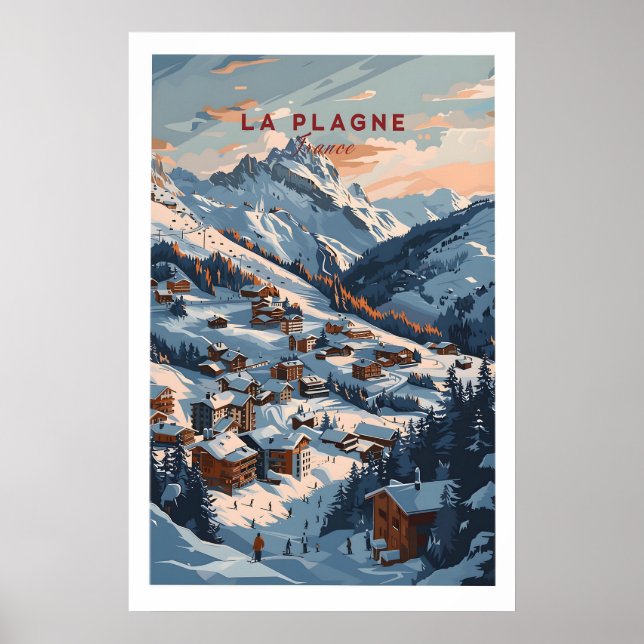 Poster Cartaz de Esqui La Plagne 1 (Frente)