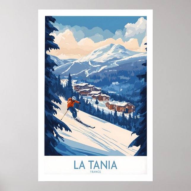 Poster Cartaz de Esqui La Tania 1 (Frente)