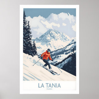 Poster Cartaz de Esqui La Tania França 1