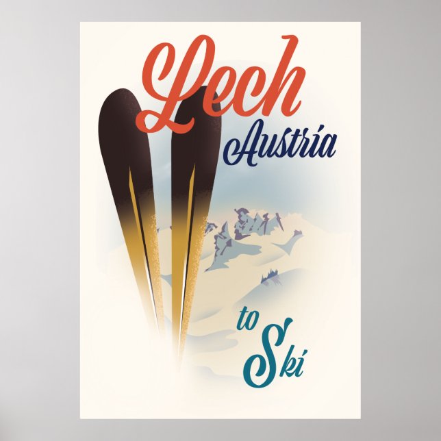 Poster Cartaz de esqui Lech Áustria (Frente)