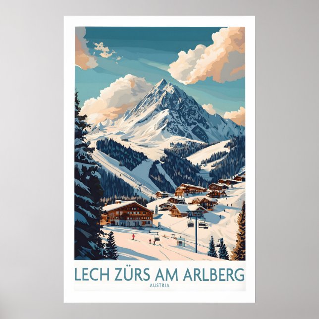Poster Cartaz de Esqui Lech Zürs am Arlberg 1 (Frente)