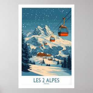 Poster Cartaz de Esqui Les 2 Alpes 1