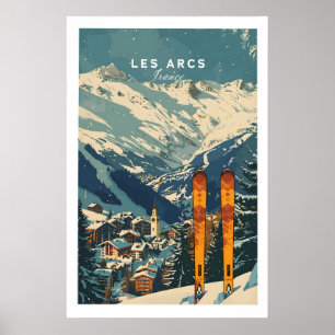 Poster Cartaz de Esqui Les Arcs França 1