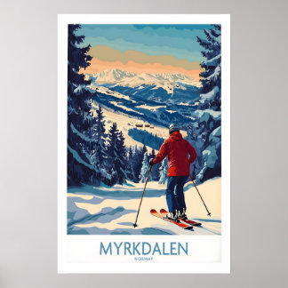 Poster Cartaz de Esqui Myrkdalen Um Presente Perfeito par