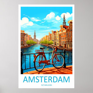 Poster Cartaz de Esqui Nacional de Viagem de Amsterdã Par