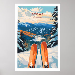Poster Cartaz de Esqui Stowe Vermont 1