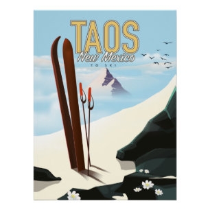 Pôster Cartaz de esqui Taos Novo México