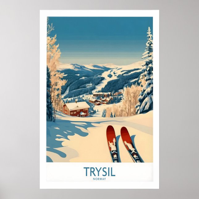 Poster Cartaz de Esqui Trysil Noruega 1 (Frente)