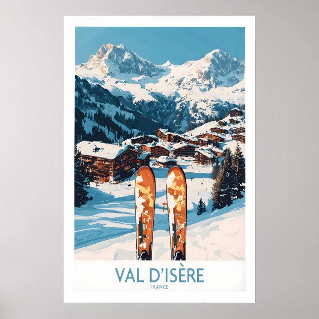 Poster Cartaz de Esqui Val-dIsère 1 (Frente)