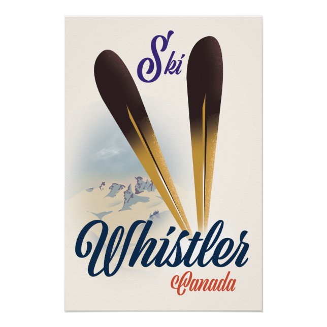 Pôster Cartaz de esqui Whistler Canadá (Frente)