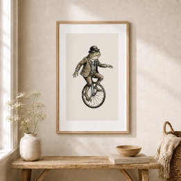 Pôster Cartaz de Estilo Vintage com Sapo Caprichoso em Un