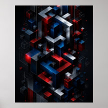Cartaz de Estrutura Abstrata Geométrica Impossível