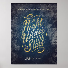 Poster Cartaz de Evento Uma Noite Sob as Estrelas