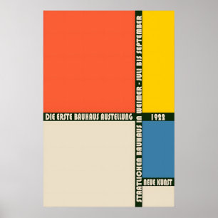Poster Cartaz de Exposição Bauhaus 1922 Arte de Grau de M