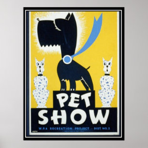 Poster Cartaz de Exposição de Animais de Estimação Vintag