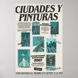 Poster Cartaz de Exposição de Arte de Madrid Paisagem Urb