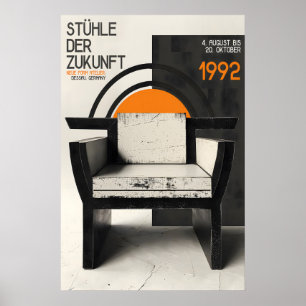 Poster Cartaz de Exposição de Cadeira Bauhaus Alemã Moder