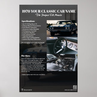 Poster Cartaz de Exposição de Carro Clássico