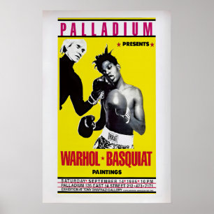 Poster Cartaz de Exposição Warhol Basquiat Arte Vintage