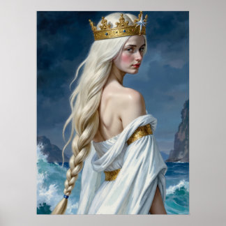 Poster Cartaz de Fantasia da Rainha Cisne Sereia Gótica