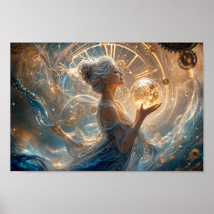 Poster Cartaz de Fantasia da Reverie do Relógio Dourado