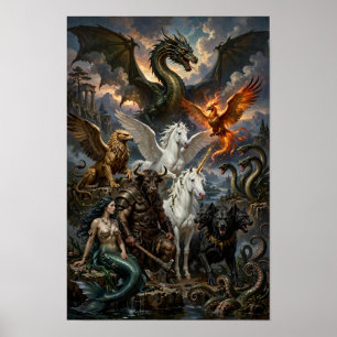 Poster Cartaz de Fantasia das Dez Criaturas Lendárias Mit