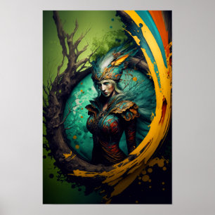 Poster Cartaz de Fantasia de Elven Ranger Arte D&D 7
