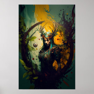 Poster Cartaz de Fantasia de Elven Ranger   Arte de D&D 1