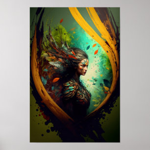 Poster Cartaz de Fantasia de Elven Ranger   Arte de D&D 3